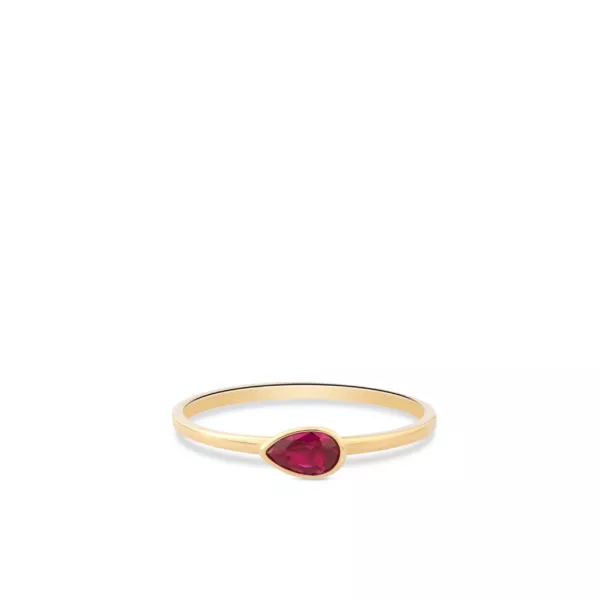 Gouden ring met rode Zirkonia