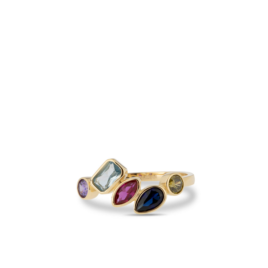 Ring Swing jewels met kleuren steentjes bij Mantje-Jewelry jouw nummer 1 juwelen webwinkel!