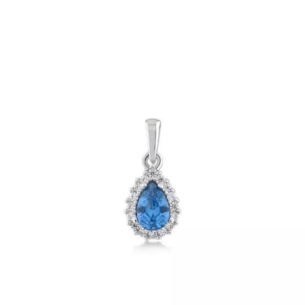Zilveren hanger van Swing Jewels met blauwe Zirkonia en entourage van witte Zirkonia